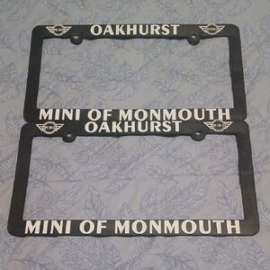 Mini Cooper License Plate Frames Black & White Set of 2